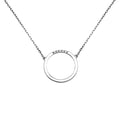Silver 925 Rhodium Plated Circle Pendant with CZ - GMN00038 | Silver Palace Inc.