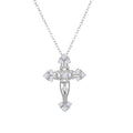 Silver 925 Rhodium Plated Cross Necklace - BGP01232 | Silver Palace Inc.
