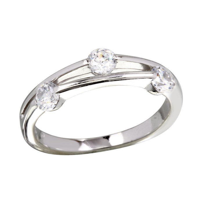 Silver 925 Rhodium Plated CZ Ring - BGR01172 | Silver Palace Inc.