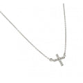 Silver 925 Rhodium Plated Clear CZ Square Cross Pendant Necklace - BGP00956CLR | Silver Palace Inc. #color_clear