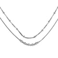 Silver 925 Rhodium Plated Double Chain Bead Necklace - SOP00057 | Silver Palace Inc.