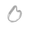 Silver 925 Rhodium Plated Double Wave CZ Ring - BGR01174 | Silver Palace Inc.