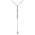 Silver 925 Rhodium Plated Drop Necklace with CZ - BGP01026 | Silver Palace Inc.