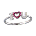 Silver 925 Rhodium Plated "I Heart U" Ring - BGR01151 | Silver Palace Inc.