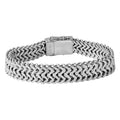 Silver 925 Rhodium Plated Men's ZigZag Bracelet - CDIB00017RH | Silver Palace Inc.