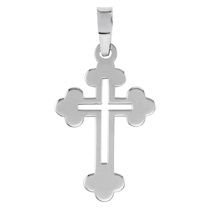 Silver 925 Rhodium Plated Open Cross Pendant - SOP00068 | Silver Palace Inc.