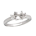 Silver 925 Rhodium Plated Square Diamond Cut Past Present Future Ring - STR01082 | Silver Palace Inc.