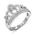 Silver 925 Rhodium Plated Tiara with CZ Ring - BGR01108 | Silver Palace Inc.