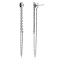 Silver 925 Rhodium Plated Vertical Line Bar with CZ Earrings - BGE00521 | Silver Palace Inc.