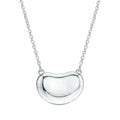 Rhodium Plated 925 Sterling Silver Bean Pendant Necklace - STP00046