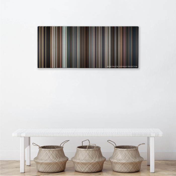 RoboCop color palette canvas above a white bench with three woven baskets