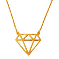 Silver 925 Rose Gold Plated Diamond Outline Necklace - ARN00030RGP | Silver Palace Inc.