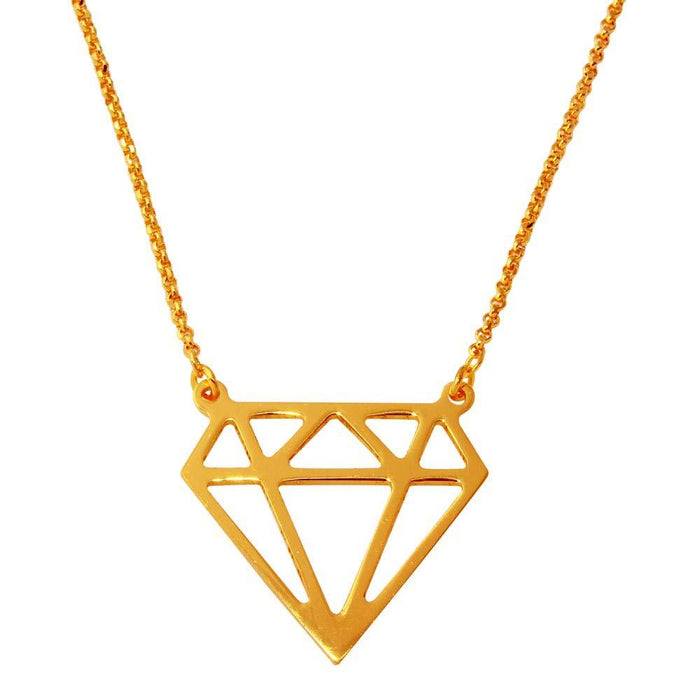 Silver 925 Rose Gold Plated Diamond Outline Necklace - ARN00030RGP | Silver Palace Inc.