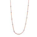 Silver 925 Multi Diamond Cut Beads Two-Tone Rose Gold Plated Italian Necklace - ITN00134RGP | Silver Palace Inc.