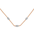 Silver 925 Rose Gold Plated Three Bead Necklace - ECN00004RGP | Silver Palace Inc.