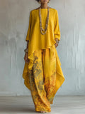 Sasha | Women's Asymmetrical Kaftan & Floral Pants Set