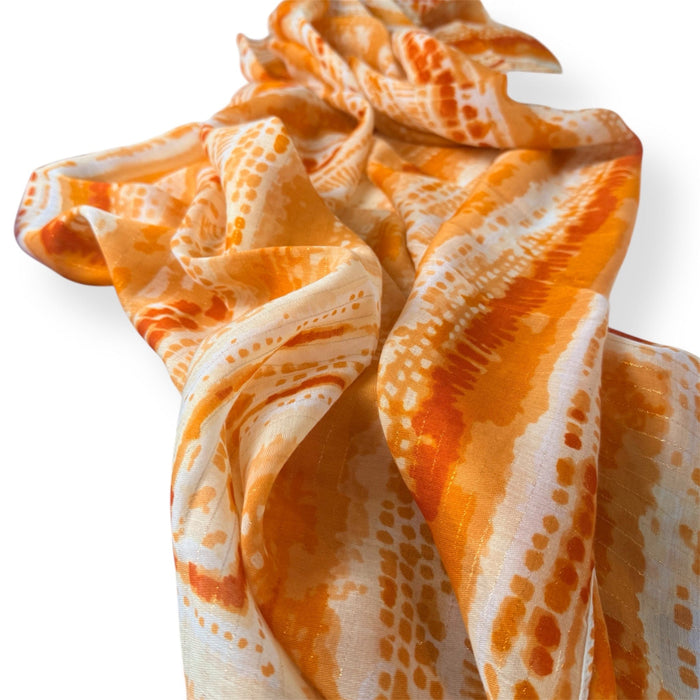 Scarves Australia Apparel & Accessories Scarf - Vibrant Orange Mottled Stripe