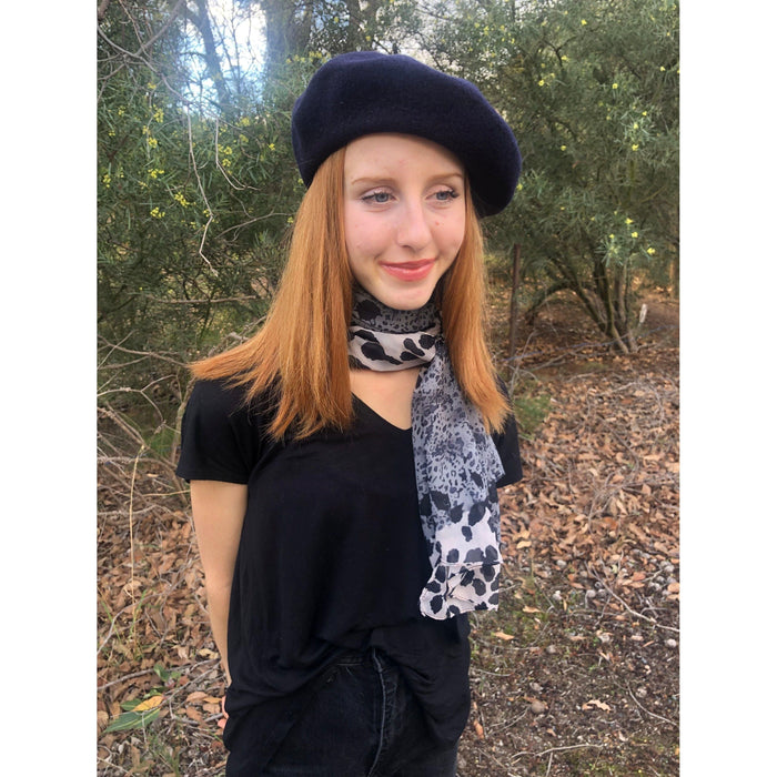 Scarves Australia Apparel & Accessories Short Scarf Animal Print - Beige Taupe Grey