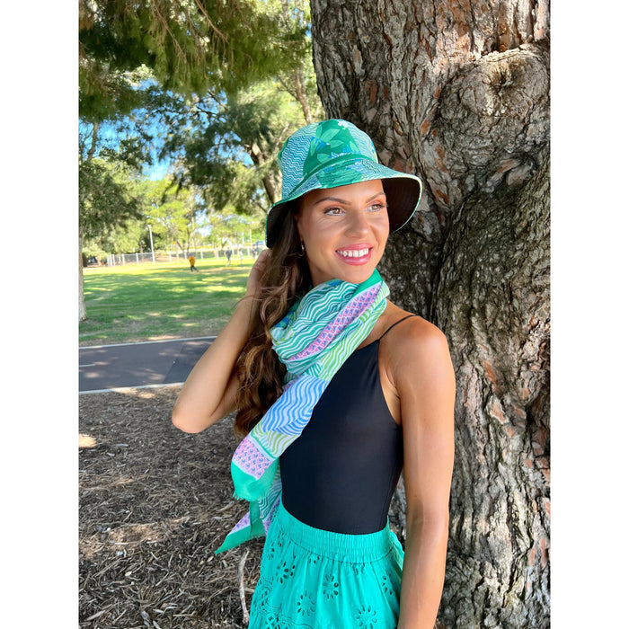 Scarves Australia Apparel & Accessories Bucket Hat - Beach Hat - Green