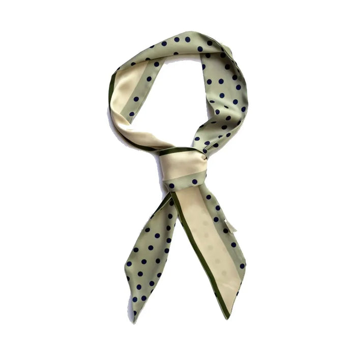 Scarves Australia Fashion Scarf Skinny Scarf - Dot Scarf - Neck Scarf - Bone Olive Stripe