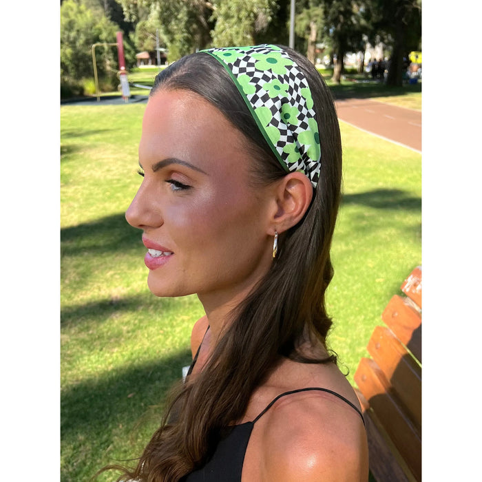 Scarves Australia Fashion Scarves Hair Band - Neck Tie - Green Floral Retro