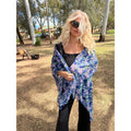 Scarves Australia Navy Blue Floral Scarf Pink Flowers