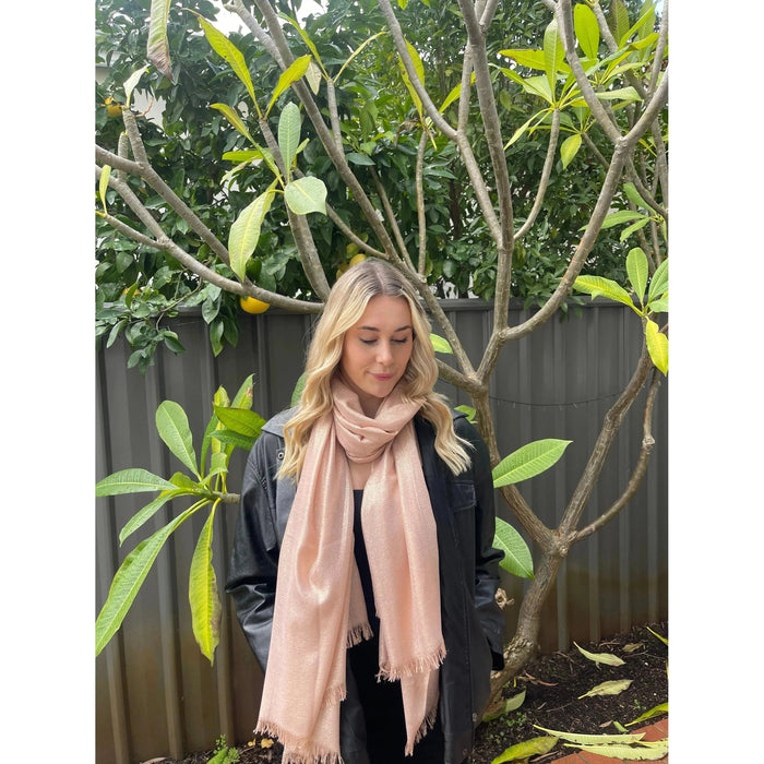 Scarves Australia Scarves & Shawls 🥂 Metallic Scarf - Apricot Gold - Glamour Scarf