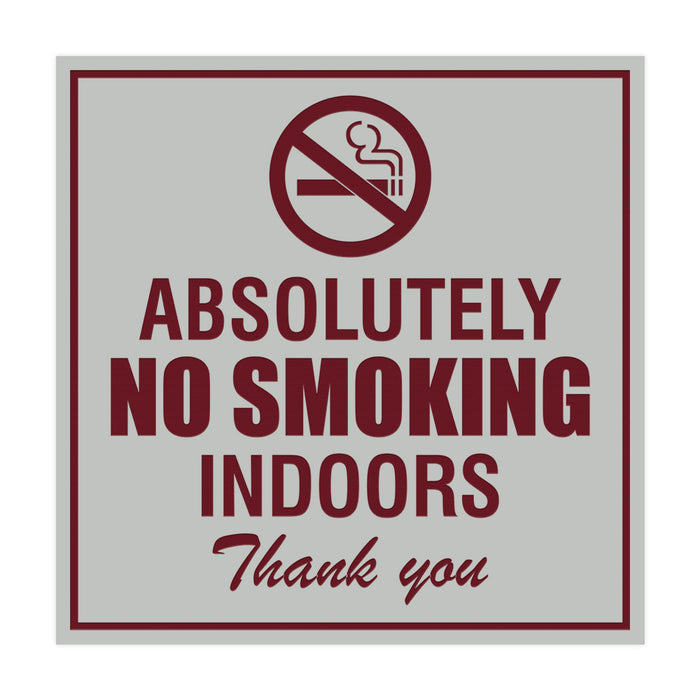 Signs ByLITA Square Absolutely No Indoor Smoking Thank You Sign