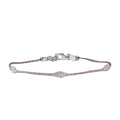 Silver 925 Black Rhodium Plated Mesh Embedded Thin CZ Italian Bracelet - ECB00091BL | Silver Palace Inc.