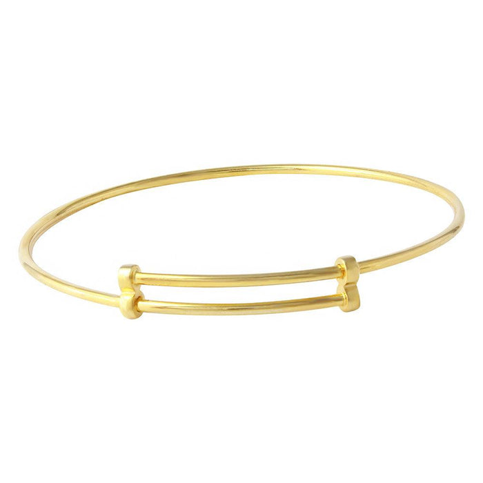 Silver 925 Gold Plated Adjustable Bangle Bracelet - DIB00003GP | Silver Palace Inc.