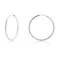 Silver 925 High Polished Endless Hoop Earrings 2mm - HP06-2