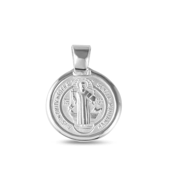 Silver 925 High Polished St. Benedict Medallion 18mm - JCA027-BL15