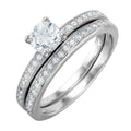 Silver 925 Nickel Free Rhodium Plated Round Center CZ Bridal Ring - BGR01003 | Silver Palace Inc.