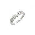 Silver 925 Rhodium Plated Clear CZ Love Ring - BGR00773 | Silver Palace Inc.