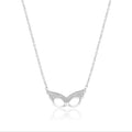 Silver 925 Rhodium Plated Clear CZ Masquerade Pendant Necklace - STP01440