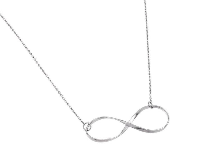 Silver 925 Rhodium Plated Clear CZ Pendant Necklace - STP01380RH | Silver Palace Inc.
