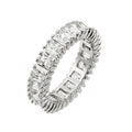 Silver 925 Rhodium Plated Clear Rectangular CZ Eternity Ring - BGR00849 | Silver Palace Inc.