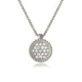 Silver 925 Rhodium Plated CZ Encrusted Round Bowl Pendant with Necklace - ARN00027RH | Silver Palace Inc.