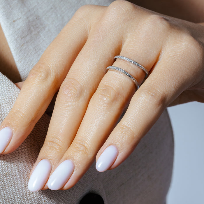 Silver 925 Rhodium Plated Entangling Ring - STR01022