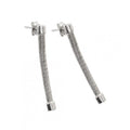 Silver 925 Rhodium Plated Long Dangling Stud Earrings - ECE001RH | Silver Palace Inc.