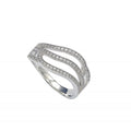 Silver 925 Rhodium Plated Micro Pave Set Clear CZ Wave Ring - GMR00008 | Silver Palace Inc.