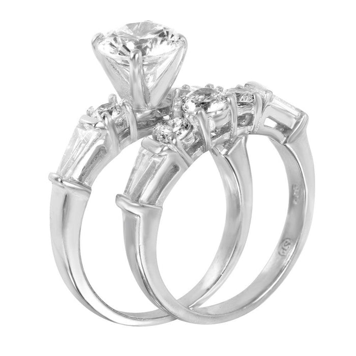 Silver 925 Rhodium Plated Round Center CZ Ring - STR00227