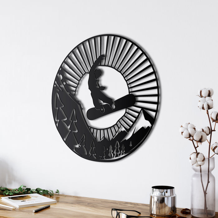 Snowboarder Metal Wall Art