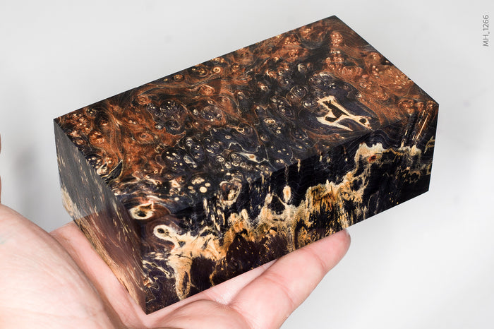 Stabilized box elder burl wood block