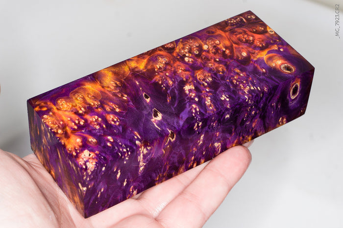 Stabilized box elder burl wood block