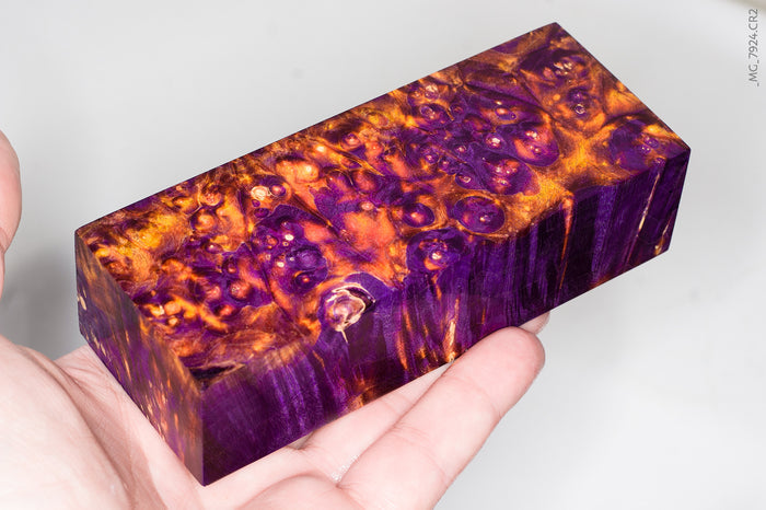 Stabilized box elder burl wood block