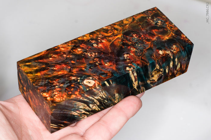 Stabilized box elder burl wood block