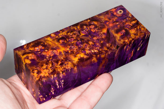 Stabilized box elder burl wood block