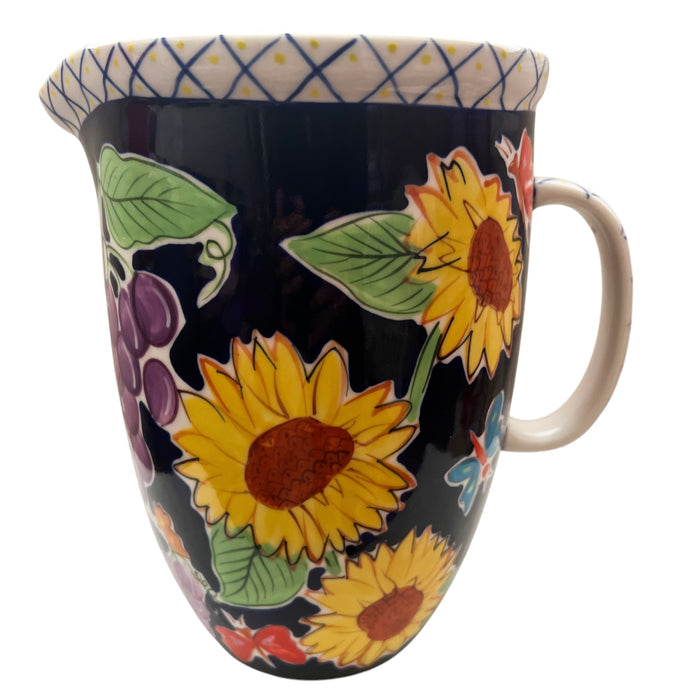 Starbucks Coffee Company 2003 Barista  Lemons Grapes Sunflowers Flowers Pitcher