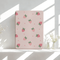 Strawberry Fields Kindle case with red strawberry design and built-in hand strap